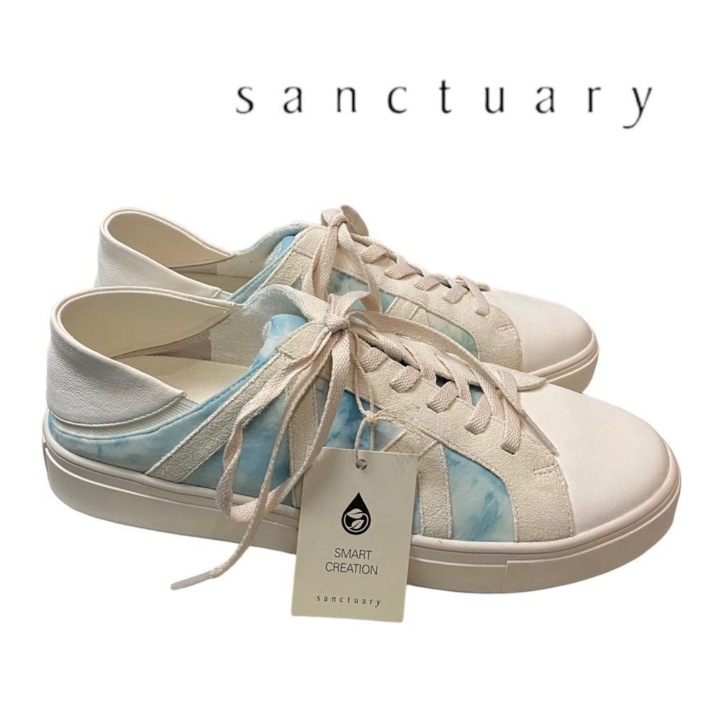 SANCTUARY Dash Women's Leather Lace Blue Sneakers NEW 11